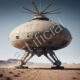 Futuristic Spherical Spaceship Landed in Desert
