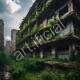 Abandoned Building Reclaimed by Nature in Urban Decay