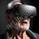 Elderly Man Wearing VR Headset