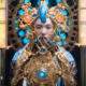 Futuristic Regal Deity with Intricate Headdress