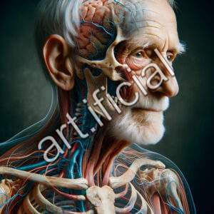 Elderly Man's Anatomy in Artistic Detail