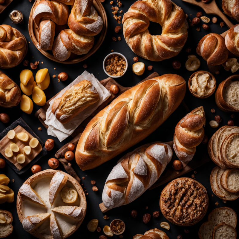 A delightful assortment of breads and pastries