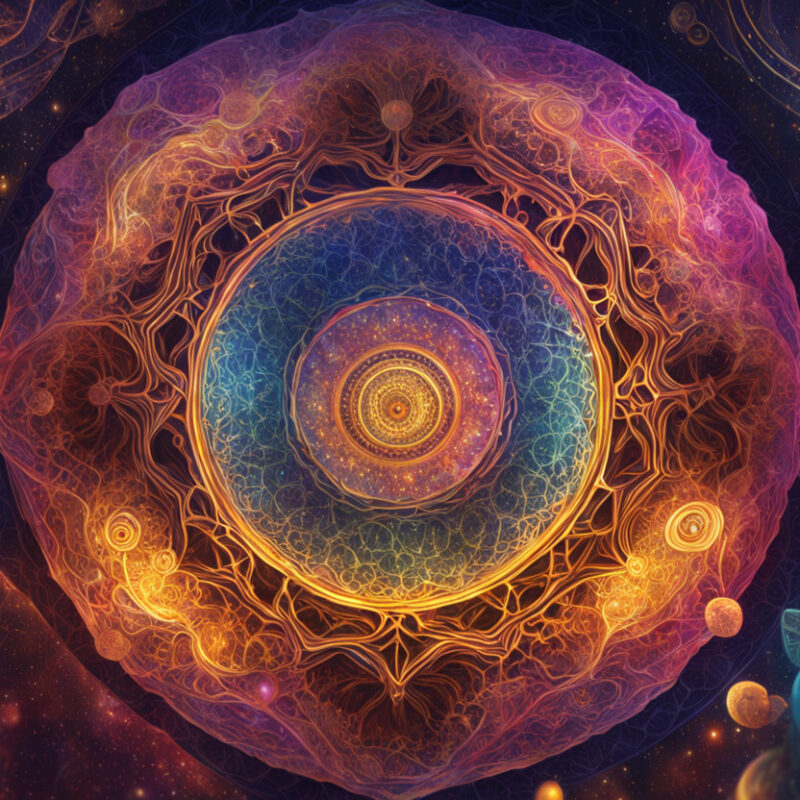 A digital artwork with a cosmic theme