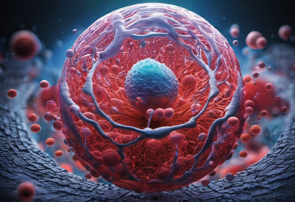 Artistic Visualization of a Cell with Detailed Structures