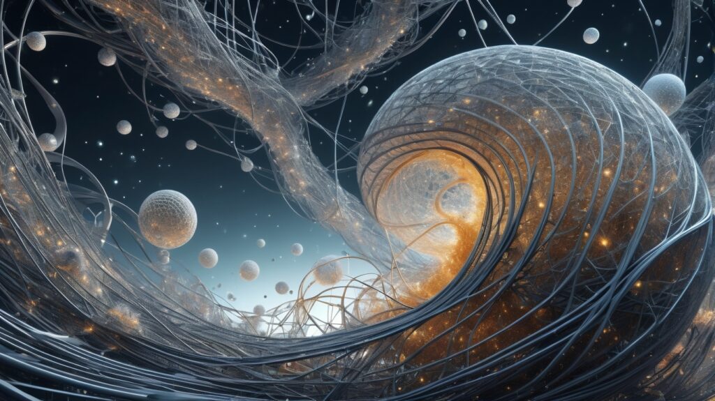 Futuristic Spheres and Luminous Fibers in Cosmic Space