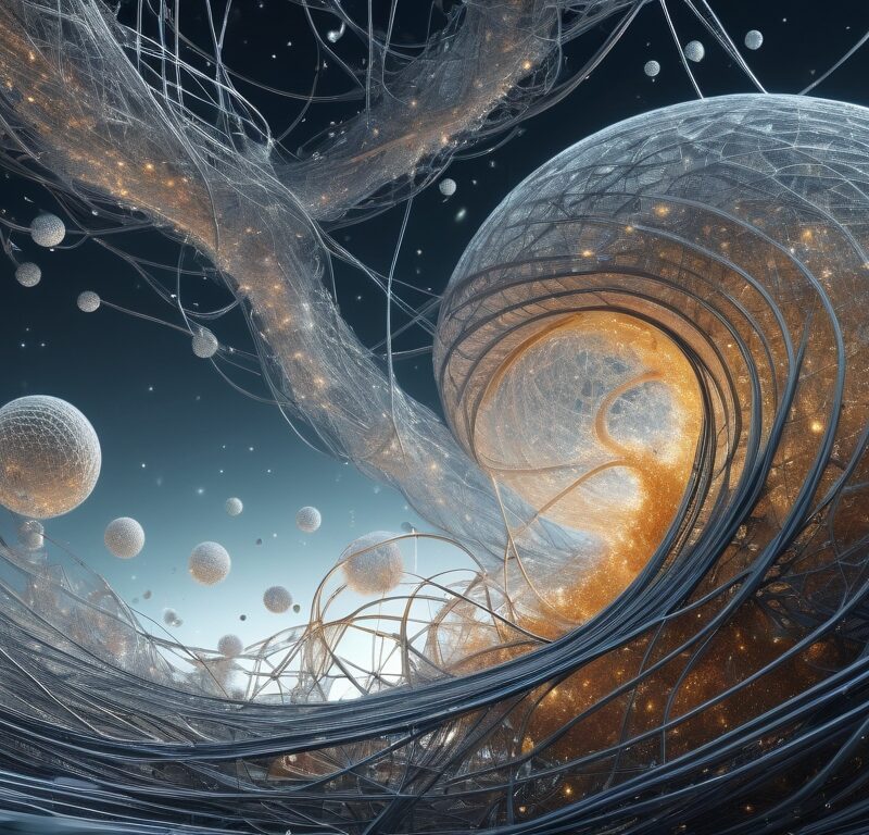 Futuristic Spheres and Luminous Fibers in Cosmic Space