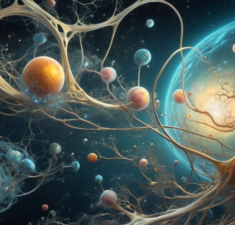 Interconnected Multiverse with Glowing Spheres in Cosmic Space