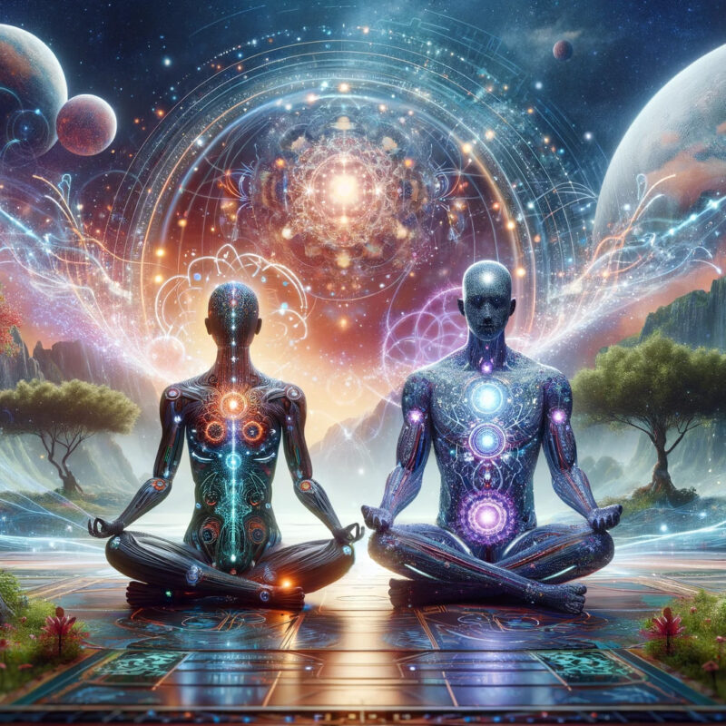 Futuristic Meditation: Cosmic Energy and Spiritual Awakening