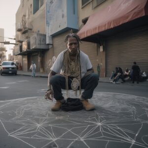 Urban Artist Creates Intricate Sacred Geometry on Bustling City Sidewalk Canvas