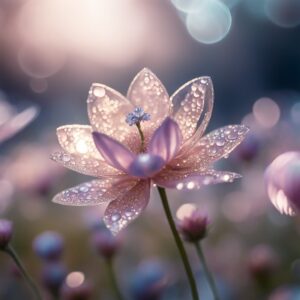 A delicate, translucent flower with diamonds