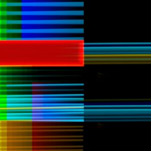 Vibrant abstract artwork of colorful geometric shapes.